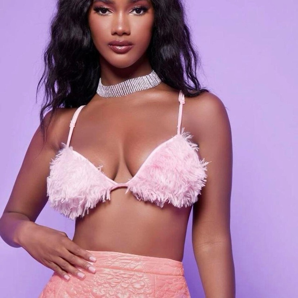 SHEIN Pink Lace Bralette Intimates & Sleepwear